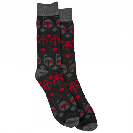 Star Wars Boba Fett Symbol and Mythosaur Crest Crew Socks
